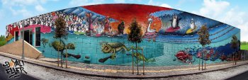 Havuz Fen İşleri Hasbahçe - Graffiti Karakteri- Çizgi Karakter Graffiti- Graffiti Manzara Resimleri - Mescid Graffiti
